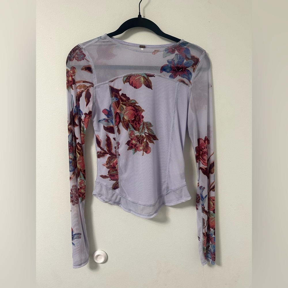 Floral Long Sleeve Sheer Top